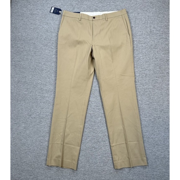 FJ FootJoy Pants Mens 36x32 Khaki Sueded Cotton Twill Trouser Golf Chino 1857 - Picture 1 of 14